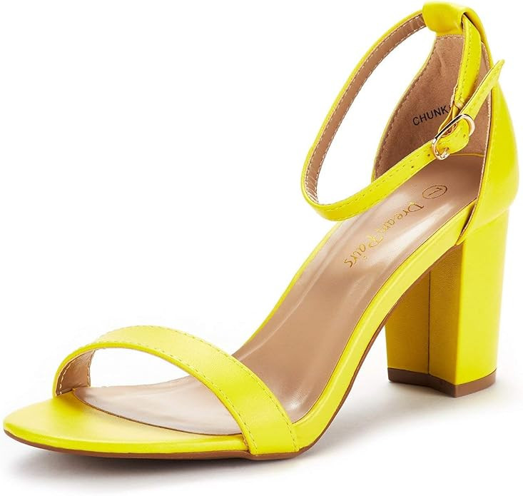 DREAM PAIRS Women's Chunk Low Heel Pump Sandals | Amazon (US)