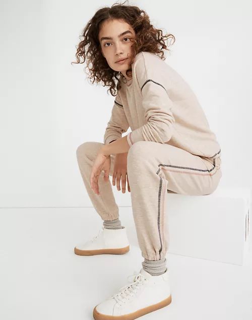 MWL Superbrushed Contrast-Stitched Easygoing Sweatpants | Madewell