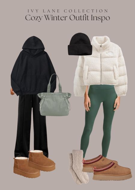 Cozy winter outfit inspo - perfect for those cold staging days! 

#leggings #cozy #jacket #hat #bag #uggs

#LTKSeasonal #LTKstyletip #LTKMostLoved