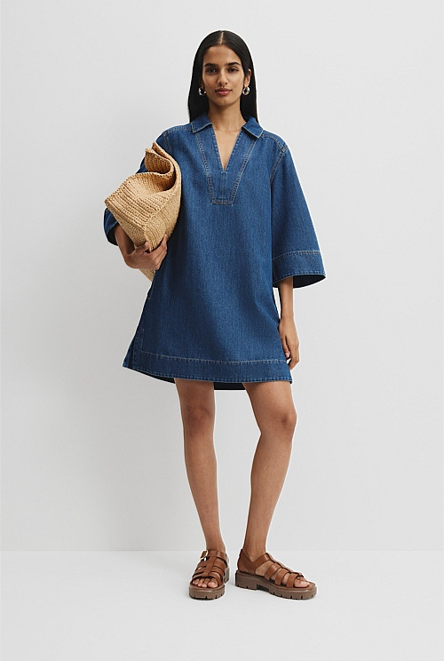 Chambray Popover Dress | Country Road
