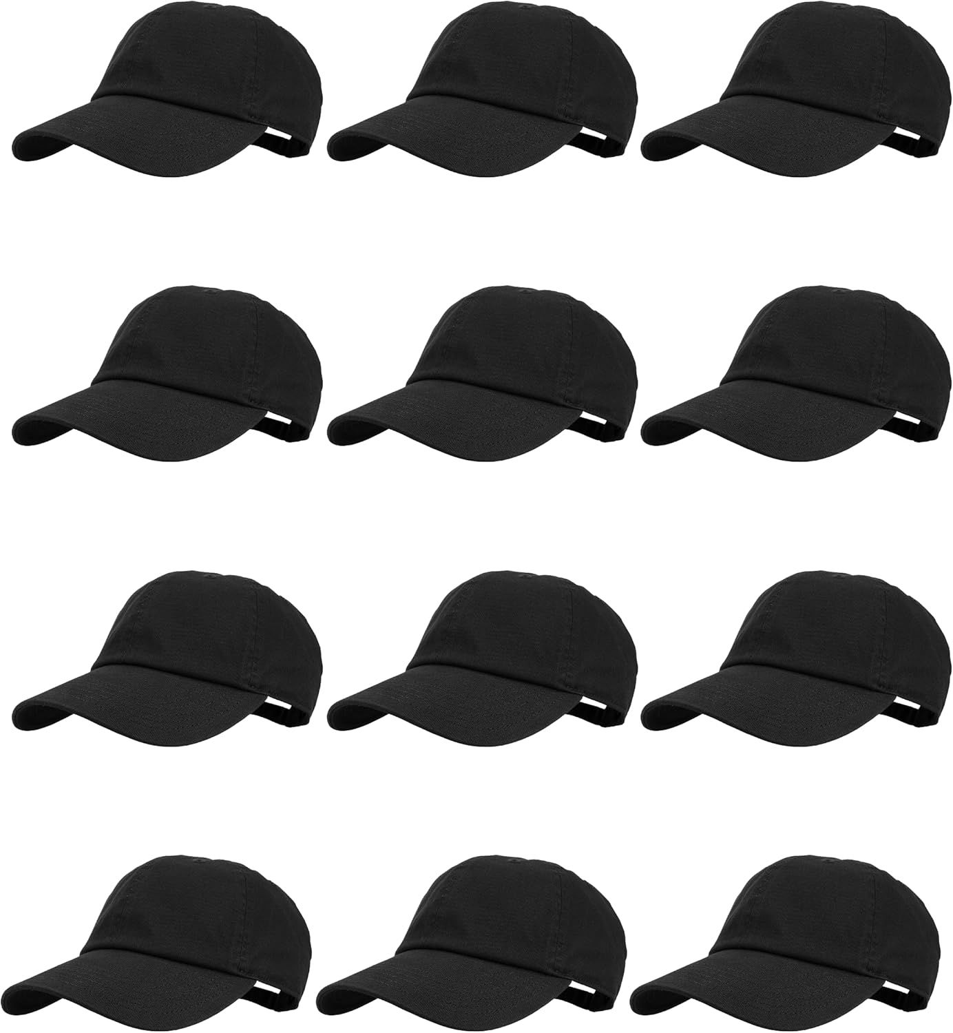 Gelante Baseball Caps Hats 100% Cotton Plain Blank Adjustable Size Wholesale Bulk of 12 Pack | Amazon (US)
