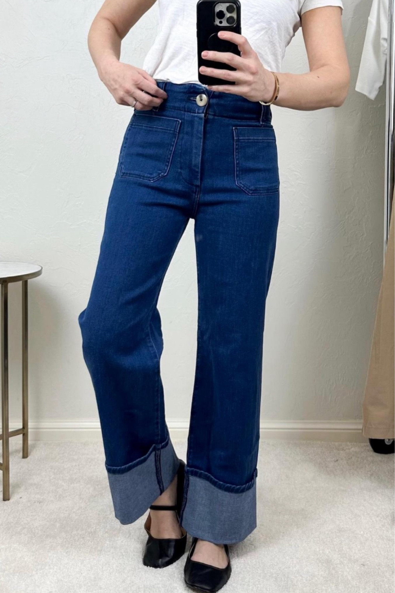 Cuffed wide leg jeans 
Jeans
Ballet flats  #ltkstyletip #ltkfindsunder100 #ltkshoecrush  