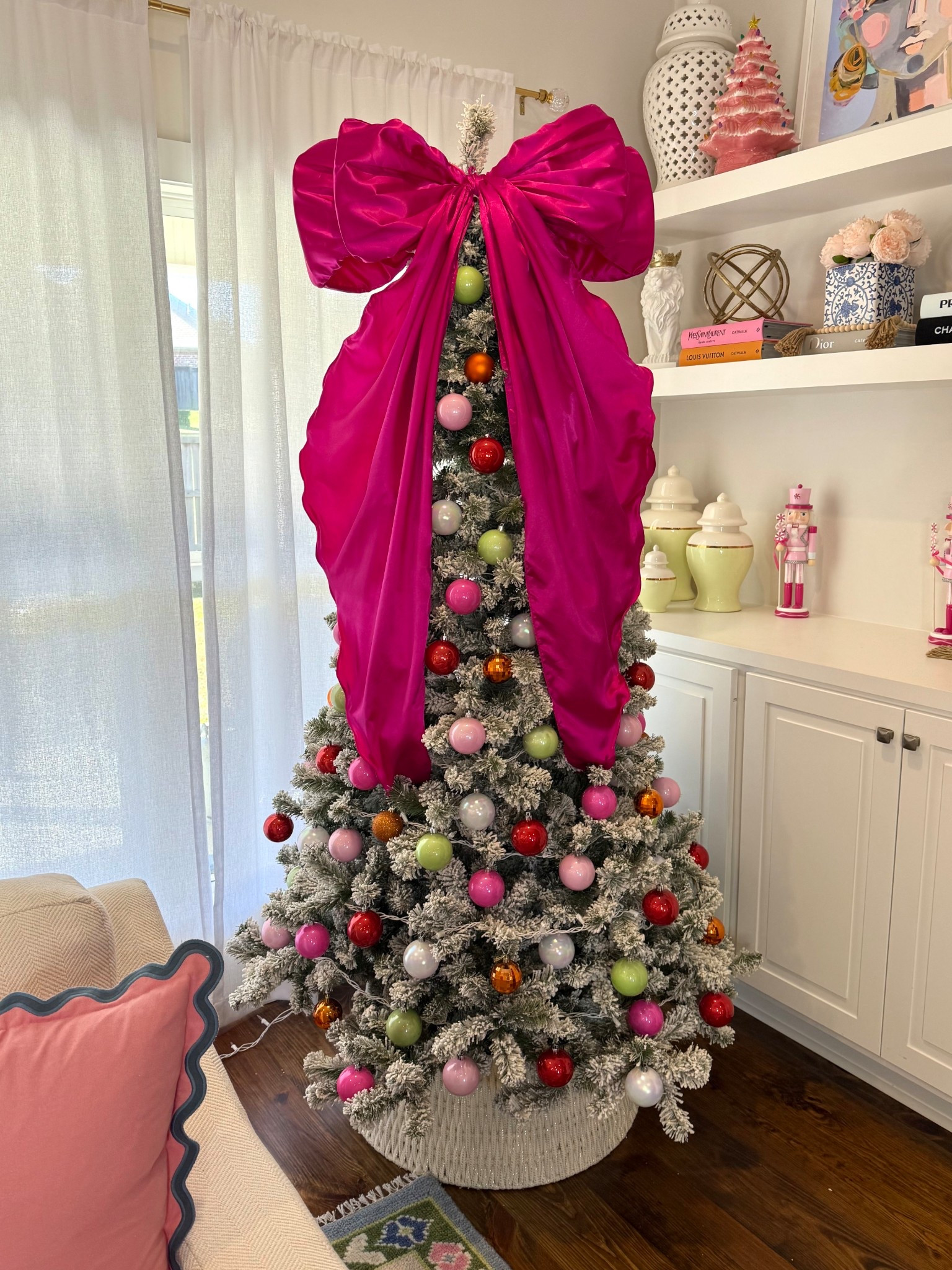 Pink Christmas tree / colorful Christmas tree / pink bow topper / pink bow Christmas topper / multicolored ornaments / pink Christmas decor 

#LTKHoliday #LTKHome #LTKSeasonal