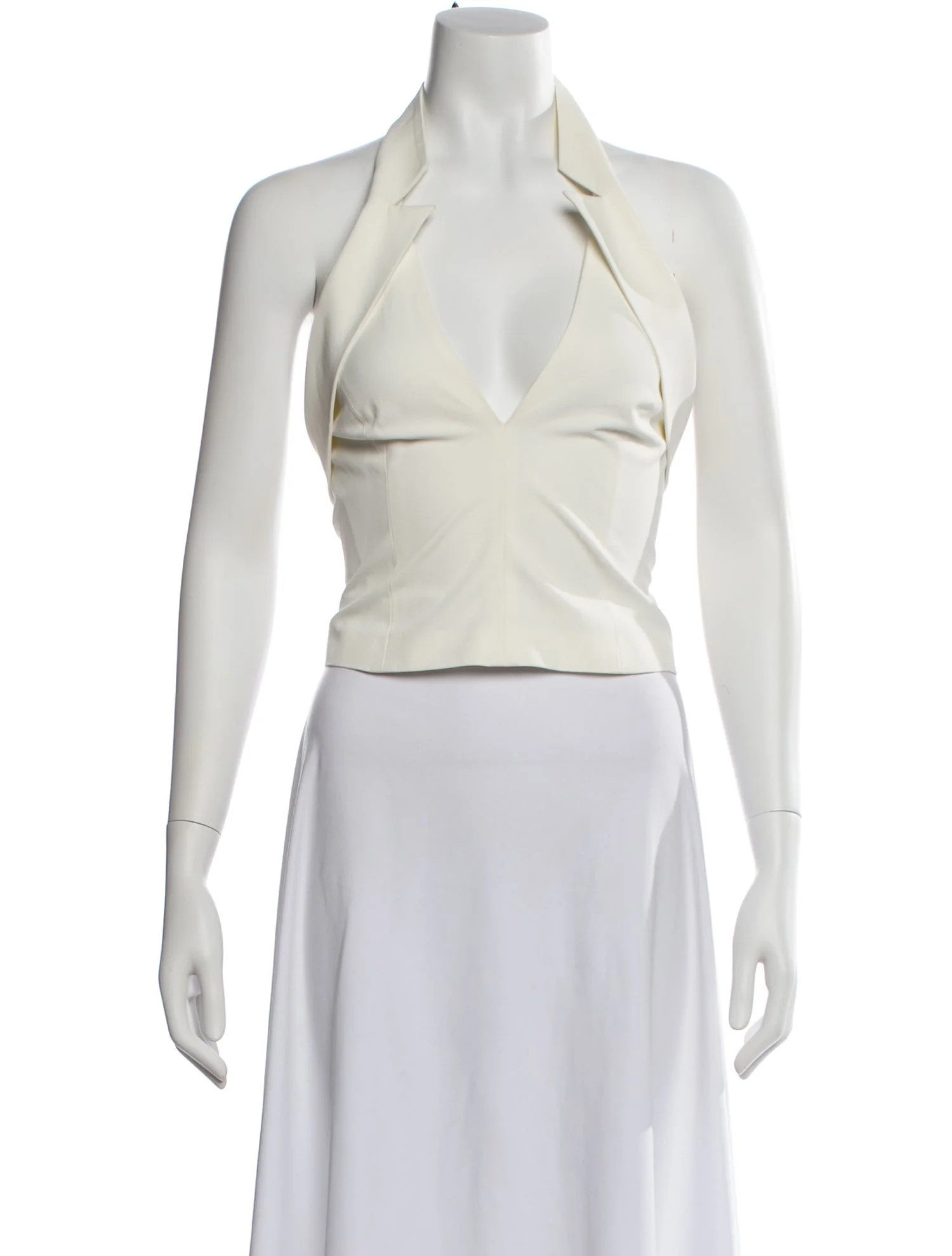 Cult Gaia Halterneck Sleeveless Crop Top - Neutrals Tops, Clothing - WGAIA63687 | The RealReal | The RealReal