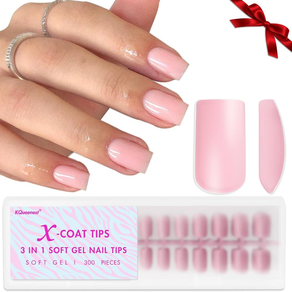 KQueenest Gel x Nail Tips Short Square - Soft Acrylic Press on Nails Short,Natural Pre Colored X ... | Amazon (CA)