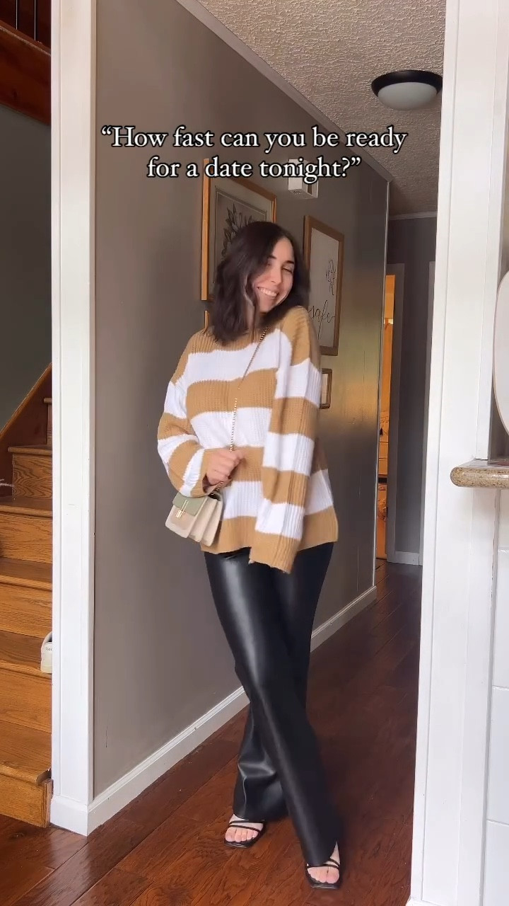 So fast always 😂

Went a little comfier with this date night look and I’m LOVING the oversized sweater + leather combo 🤩🖤

We’re actually staying in tonight because of the storms but the sun finally came out for a second so I had to take advantage of it 🤪

Everything is 🔗 on my @shop.ltk! Comment “WANT” and I’ll send it all to your DMs 🫶🏻

#momswithstyle #momootd #momoutfits #everydaystyle #outfitideas #casualstyle #momstyle #amazonfashion #datenightoutfit #leatherpantsoutfit #fridaynightdinner #datenight