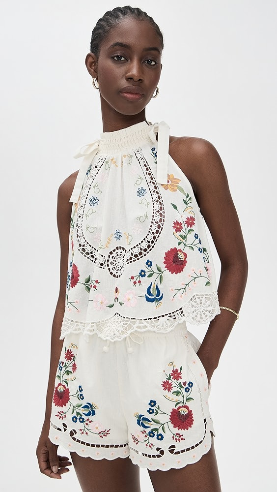 Celia Embroidery Halter Top | Shopbop