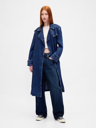 UltraSoft Denim Trench Coat | Gap (US)