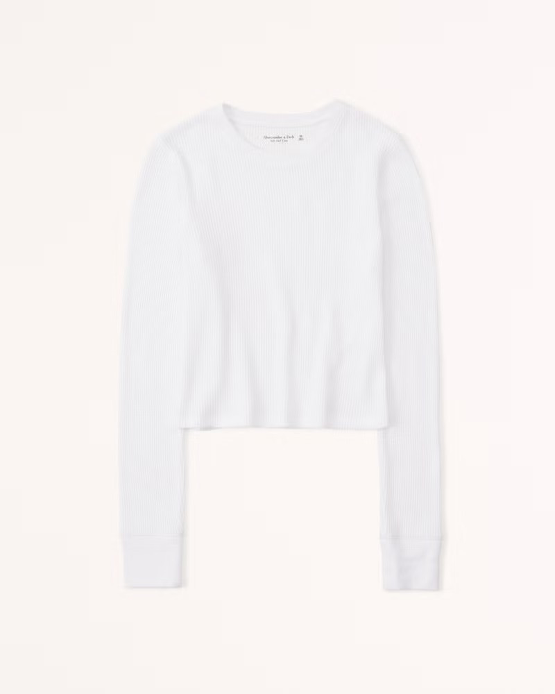 Essential Long-Sleeve Waffle Top | Abercrombie & Fitch (US)