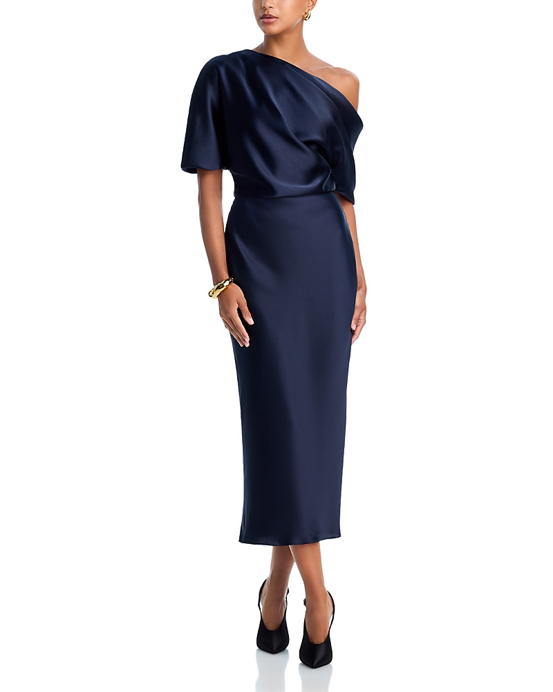 Amsale Draped Pencil Midi Dress | Bloomingdale's (US)