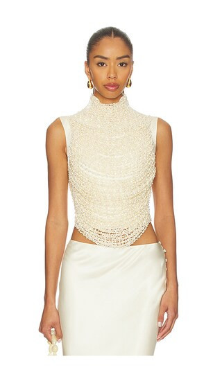Cult Gaia Taraji Sleeveless Top in Beige. - size L | Revolve Clothing (Global)