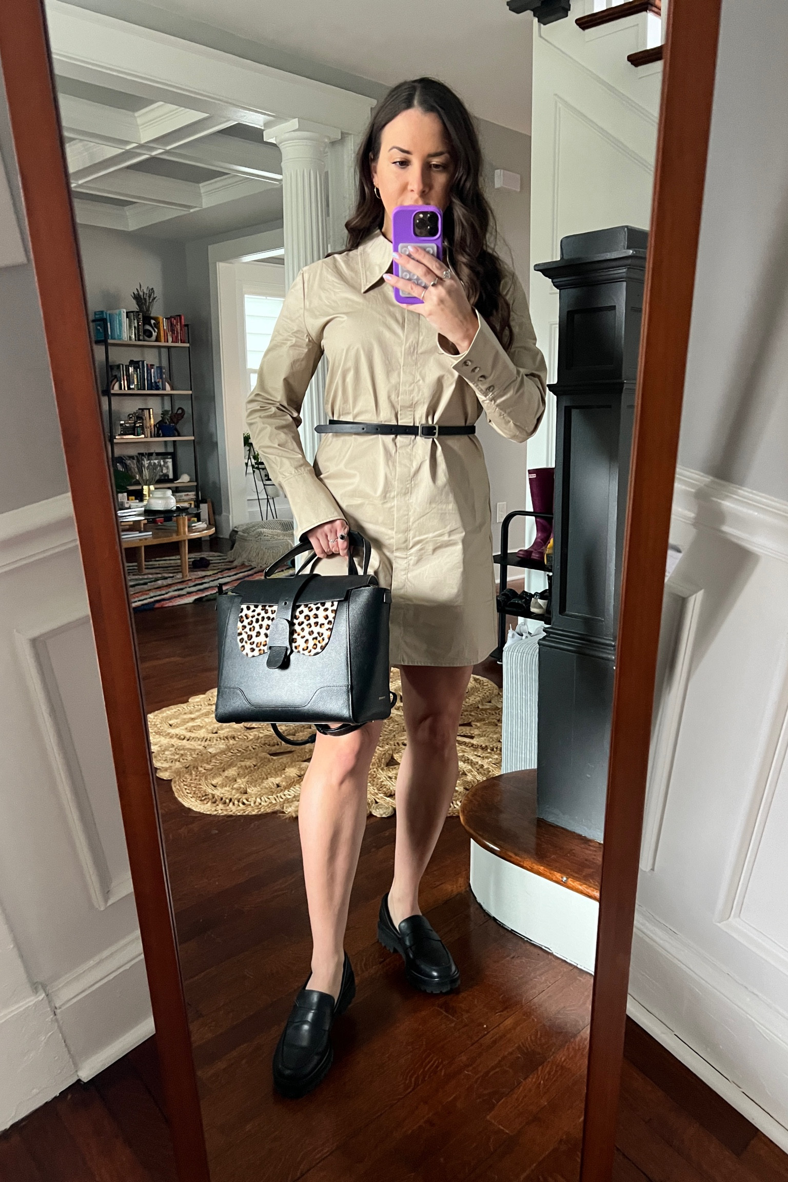 Conference outfit. Black loafers. Khaki work dress. Workwear.

#LTKstyletip #LTKworkwear #LTKSeasonal