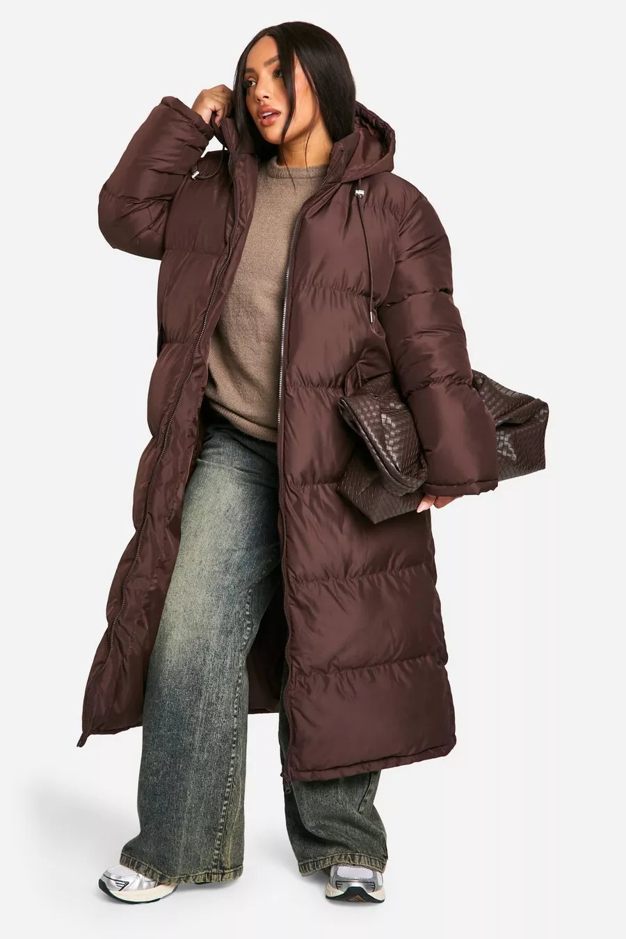 Plus Hooded Longline Puffer Coat | boohoo (US & Canada)