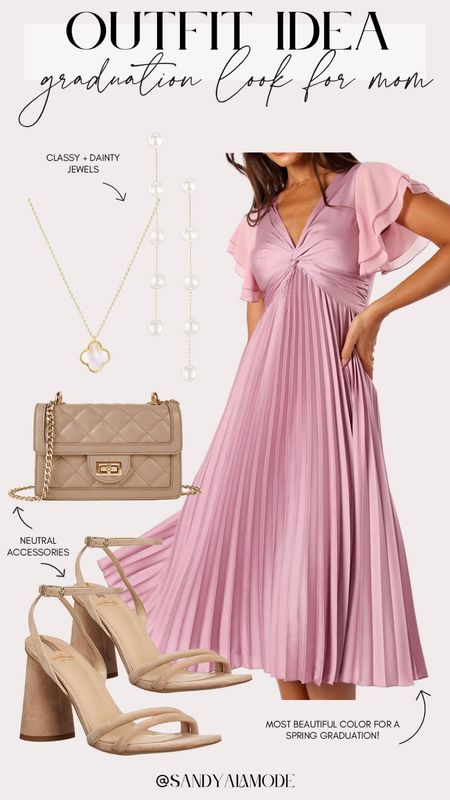 Graduation outfit for moms | graduation ceremony look | spring event outfit | formal spring dress | Amazon finds | Amazon fashion | neutral Amazon accessories | what to wear to a graduation 

#LTKSeasonal #LTKstyletip #LTKfindsunder100