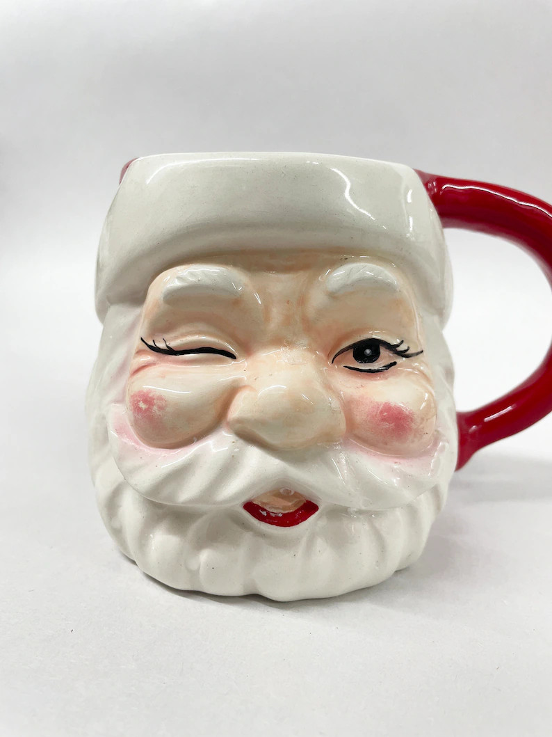 Retro Santa Ceramic Mug Retro Christmas Vintage Christmas - Etsy | Etsy (US)