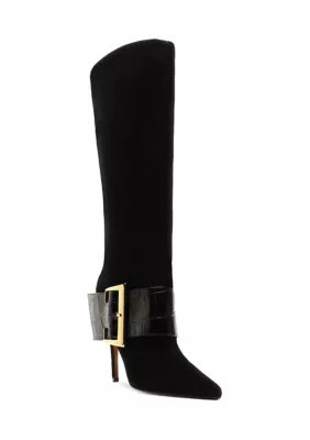 Schutz Women's Beatrix Big Buckle Boots, Black, 8.5M | Belk