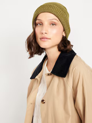 Rib-Knit Cuffed Beanie for Women | Old Navy (US)