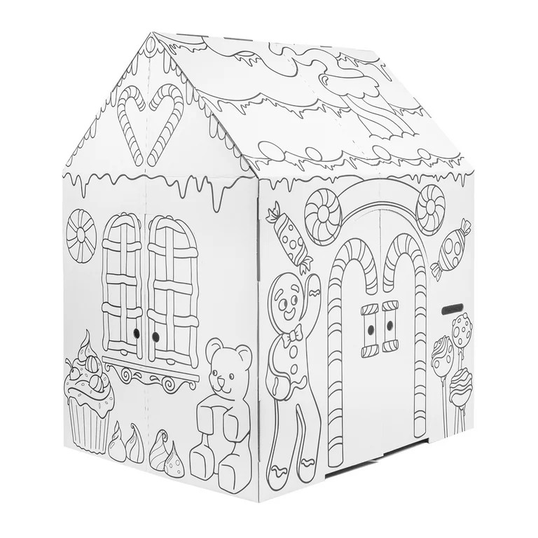 Gingerbread Arts & Crafts Cardboard Playhouse - Kids 3 and up | Walmart (US)