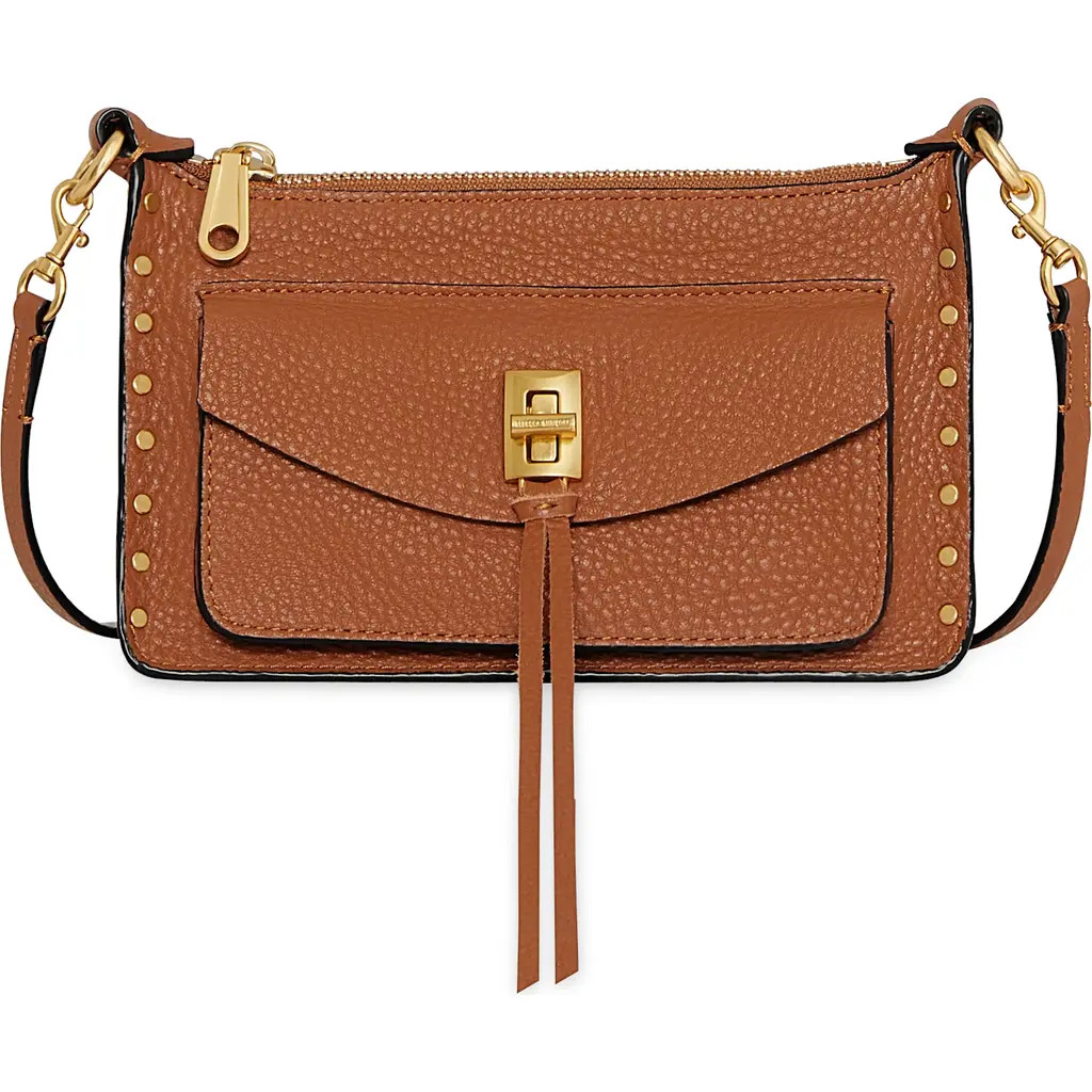 Rebecca Minkoff Mini Darren Leather Crossbody Bag in Caramello at Nordstrom | Nordstrom