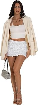 GUANYY Mini Sequin Skirt for Women Sexy Stretchy Pencil Bodycon Night Out Party Club Sparkly Skir... | Amazon (US)