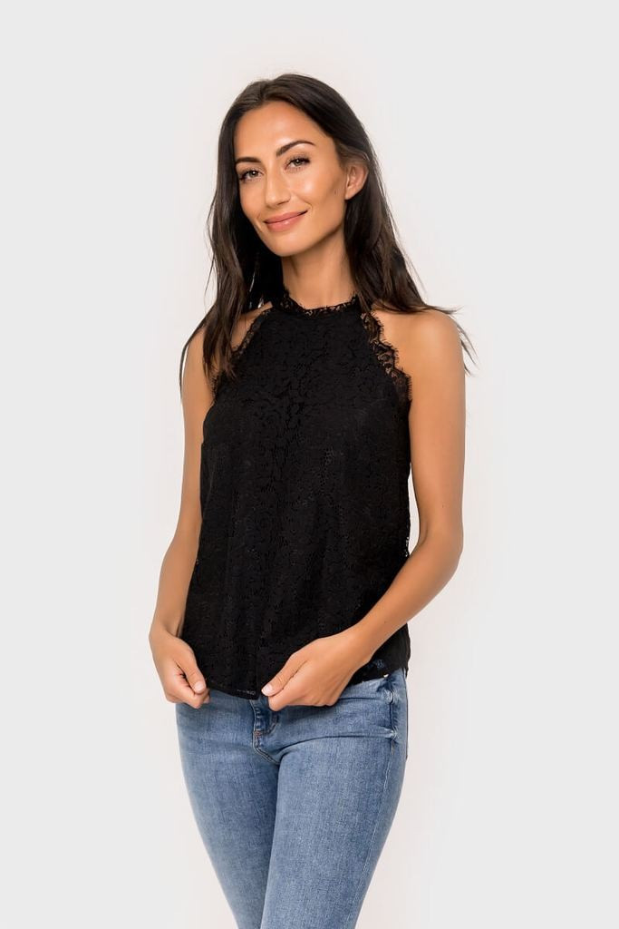 Almost Ready Lace Halter Blouse | Gibson