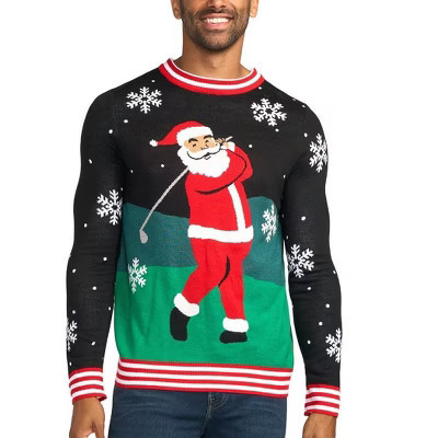 Tipsy Elves Golfing Santa Ugly Christmas Sweater - Funny Ugly Christmas Sweater for Holiday Parties: XXXX Large | Target