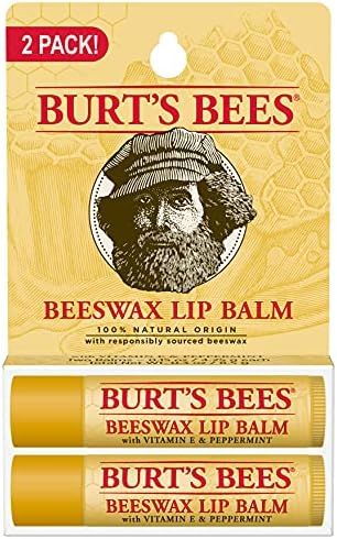 Burt's Bees Lip Balm, Moisturizing Lip Care, 100% Natural, Original Beeswax with Vitamin E & Pepp... | Amazon (US)