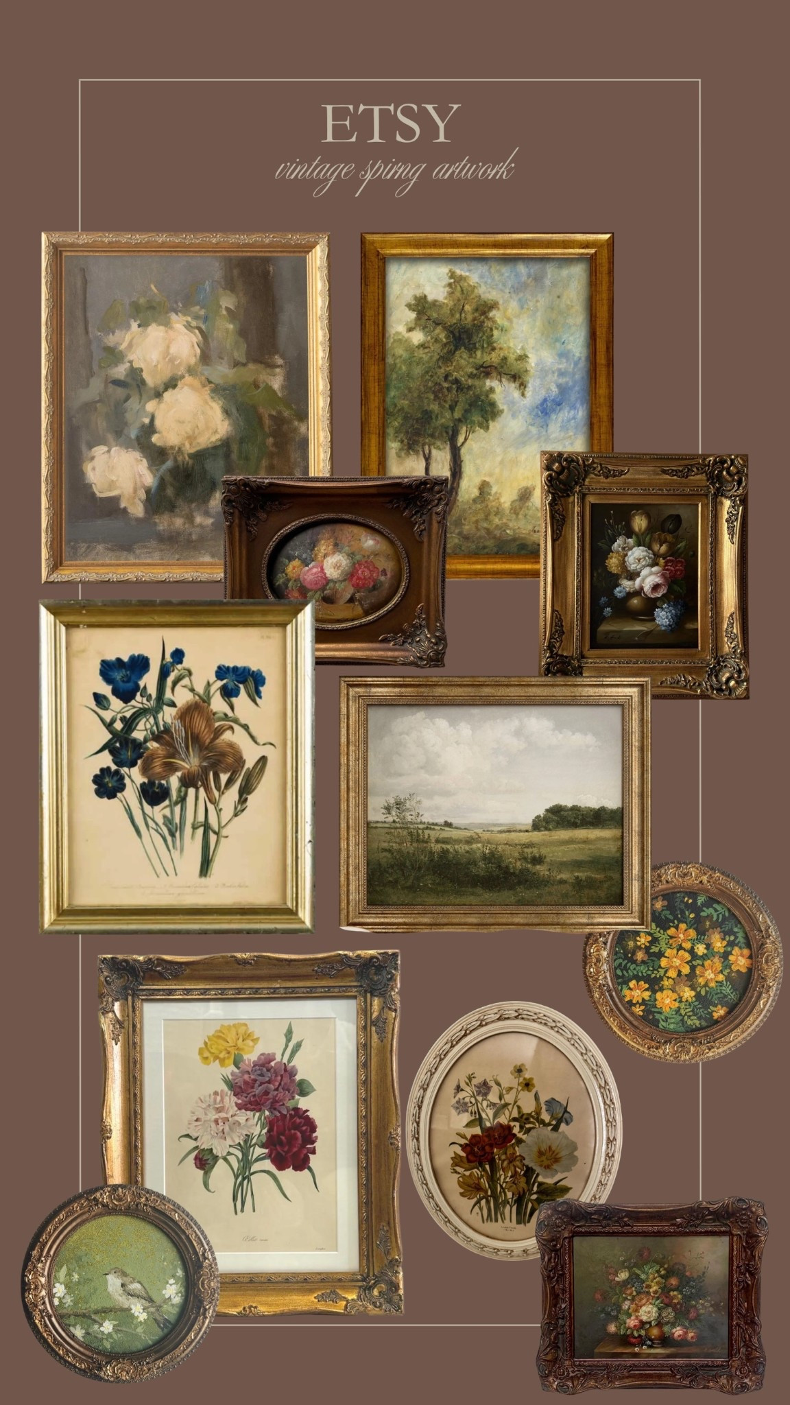 Vintage spring artwork from Etsy! How pretty are these prints and frames?! 😍

#LTKHome