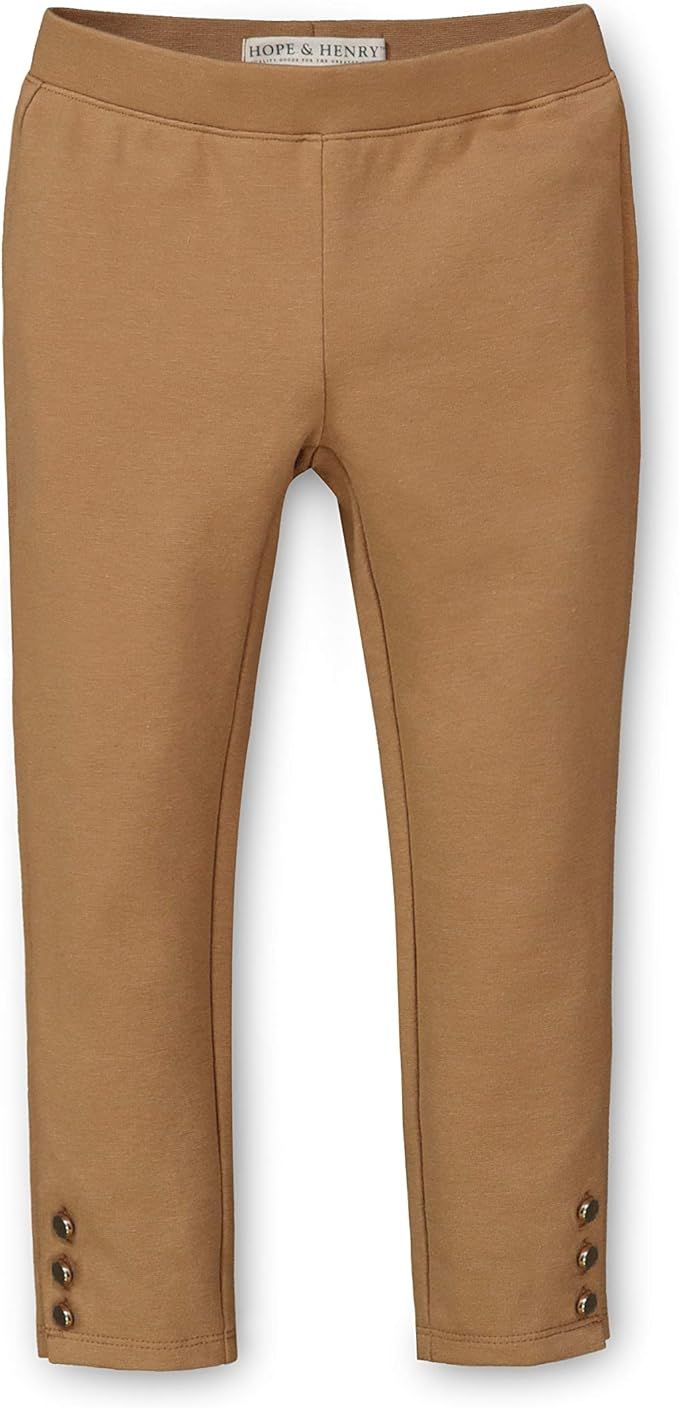 Hope & Henry Girls' Ponte Pants with Button Details | Amazon (US)