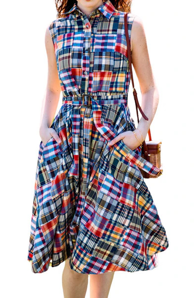 Jacqueline Patchwork Madras Shirtdress | Kiel James Patrick