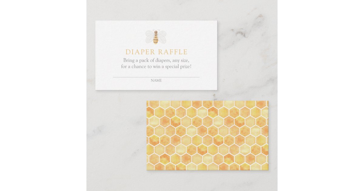 Sweet as Can Bee Baby Shower Diaper Raffle Ticket Enclosure Card | Zazzle | Zazzle