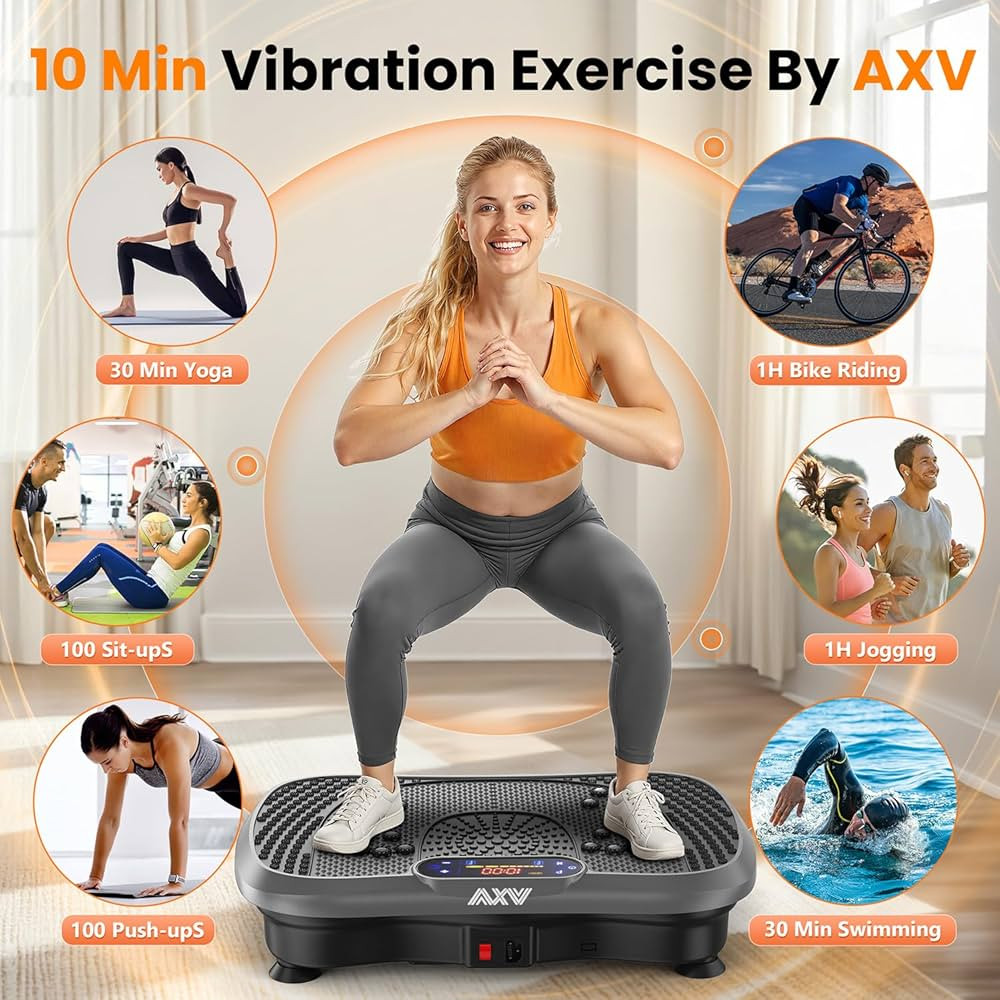 AXV Vibration Plate Fitness Platform Exercise Machine Vibrating Shaking Full Body Shaker Workout ... | Amazon (US)