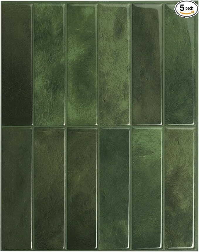 SMART TILES Peel and Stick Backsplash - 5 Sheets of 11.43" x 9" - 3D Adhesive Peel and Stick Tile... | Amazon (US)
