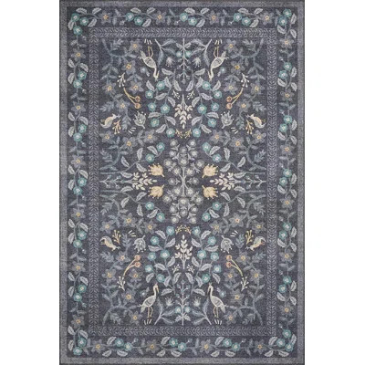 Rifle Paper Co. x Loloi Maison Nightingale Black Rug | Birch Lane