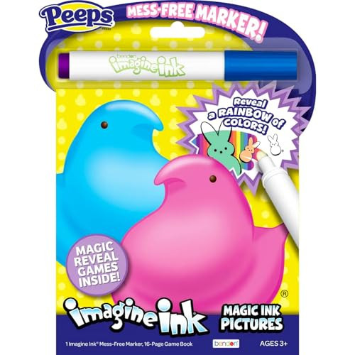 Peeps 16 Page Imagine Ink Coloring Book - Easter Peeps Imagine Ink Magic Pictures Coloring Book with Mess-Free Marker for Kids, Boys, Girls | Amazon (US)