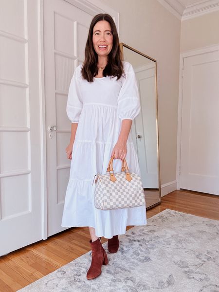 Parterre Avery Dress with Margaux boots. 

Dresses and boots. Fall boots. Margaux boots. White dress and boots. Maxi dress and boots  

#LTKstyletip #LTKshoecrush #LTKSeasonal