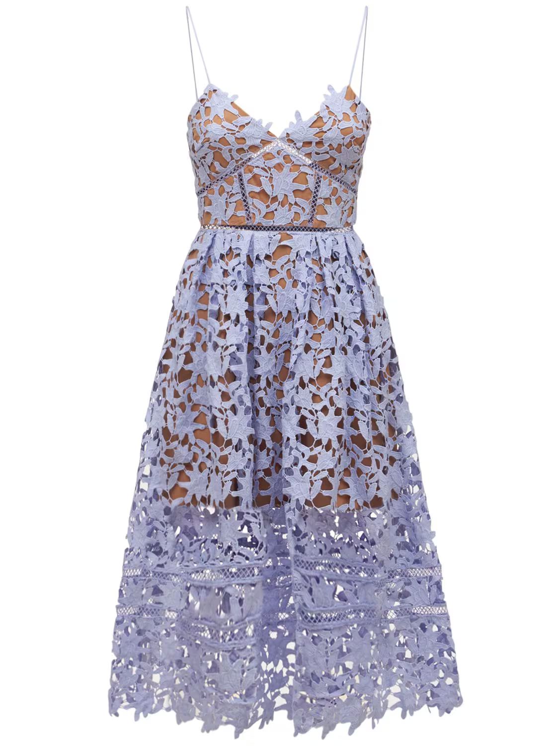 Self-portrait - Azalea midi dress - Lilac | Luisaviaroma | Luisaviaroma