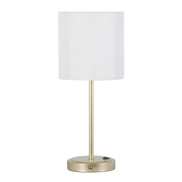 Mainstays Transitional Metal Grab and Go Stick Lamp with USB Port, Gold Finish - Walmart.com | Walmart (US)