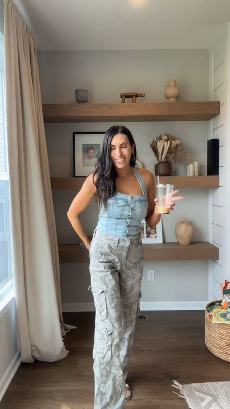 Todays outfit
Target denim top 
Abercrombie camo cargo pants - wearing size 28, they run true to size I got them during postpartum 
Walmart sandals 


#LTKfindsunder50 #LTKVideo #LTKstyletip