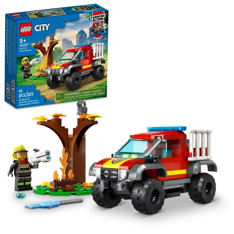 LEGO City 4x4 Fire Engine Rescue Truck Toy Set 60393 | Walmart (US)