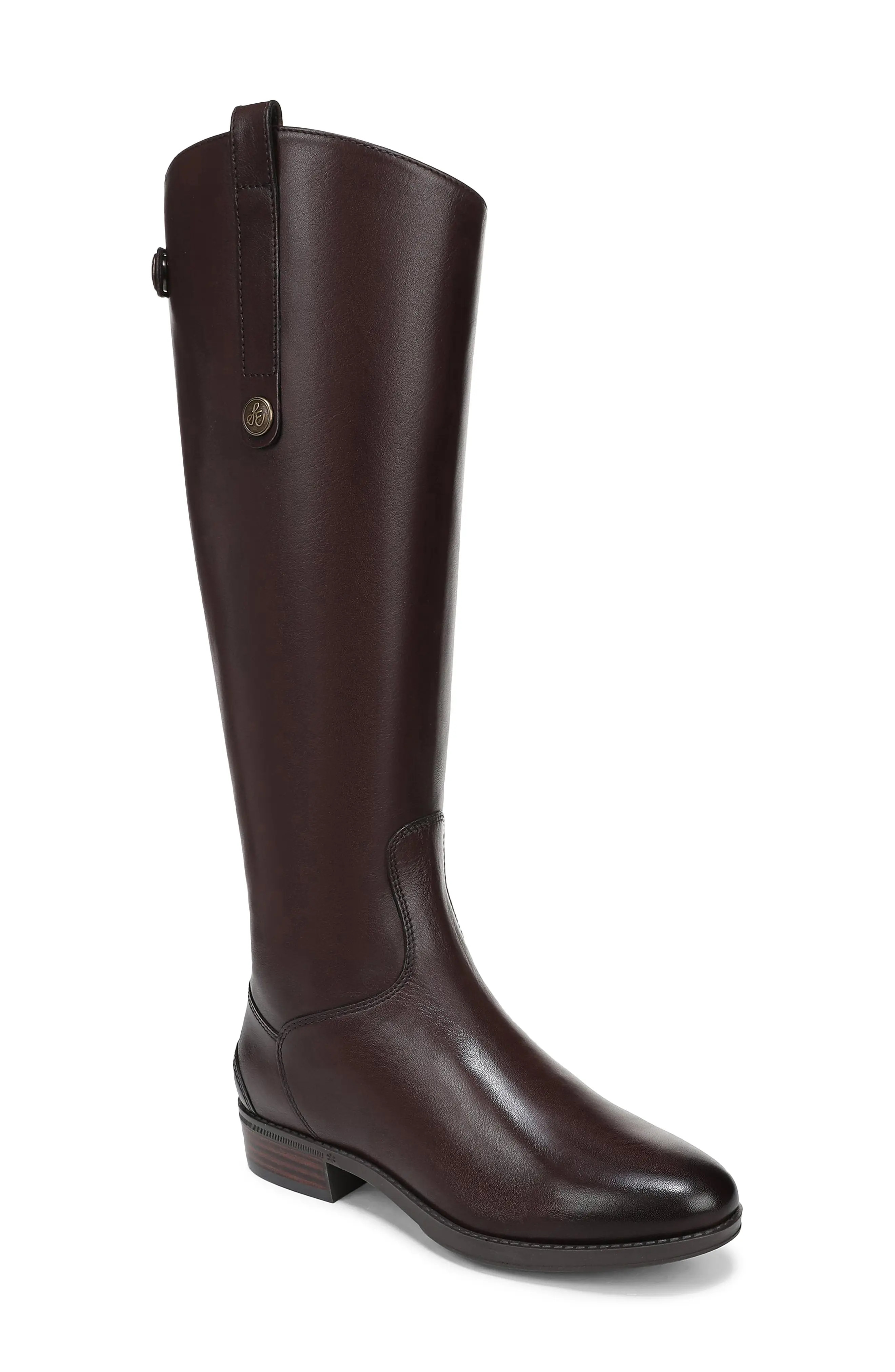 Sam Edelman Penny Tall Leather Riding Boot in Dark Brown at Nordstrom, Size 8 | Nordstrom