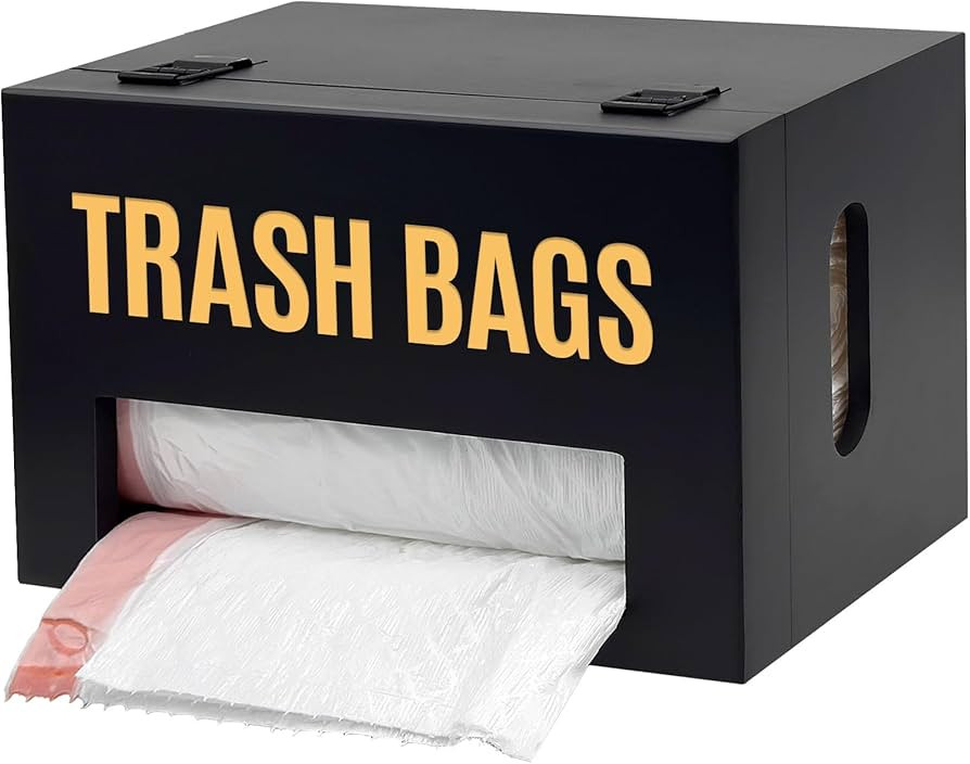 Extra Large Black Bamboo Trash Bag Organizer Roll Holder, Fits Costco & Sam's Club Jumbo Rolls, U... | Amazon (US)