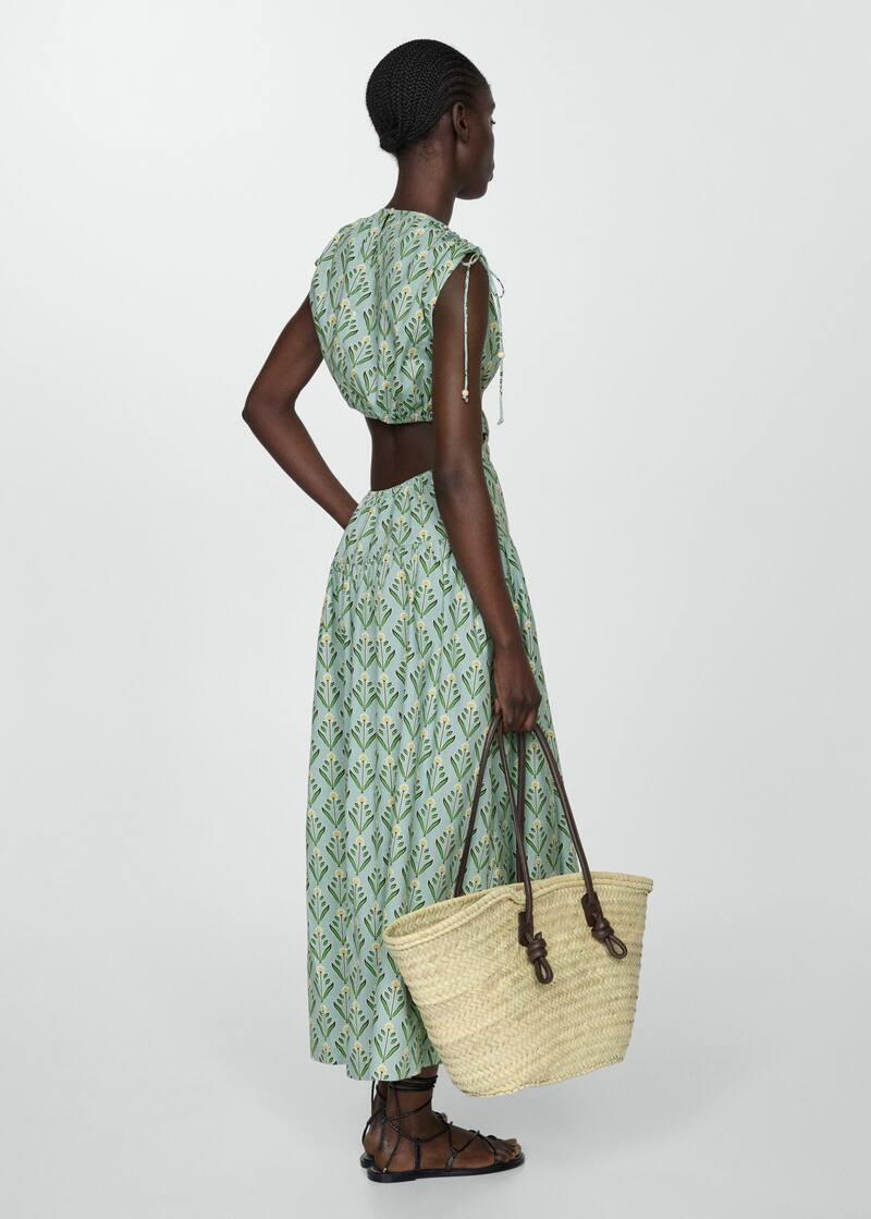Printed dress with openings -  Women | Mango USA | MANGO (US)