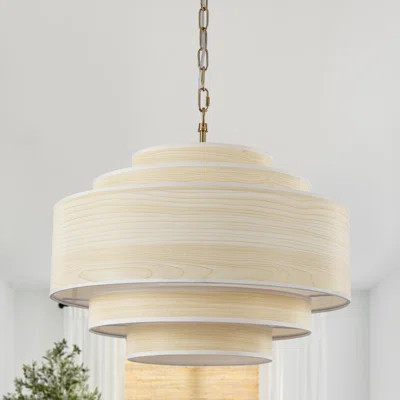 4-Light 20 Inch 5-Tier Modern Dimmable Tiered Drum Chandelier With Fabric Shade For Kitchen Living Dining Room | Wayfair North America