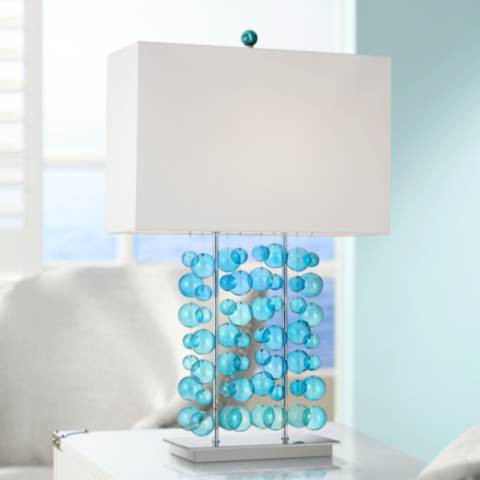 Possini Euro Design Blue Bubble Cascade Table Lamp | Lamps Plus