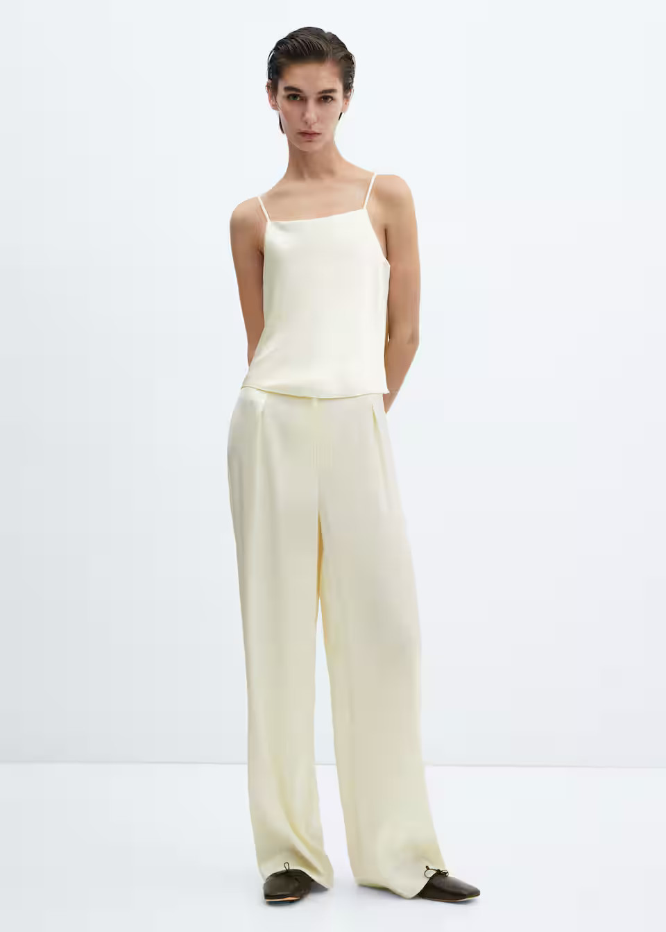 Flowy satin pants -  Women | Mango USA | MANGO (US)