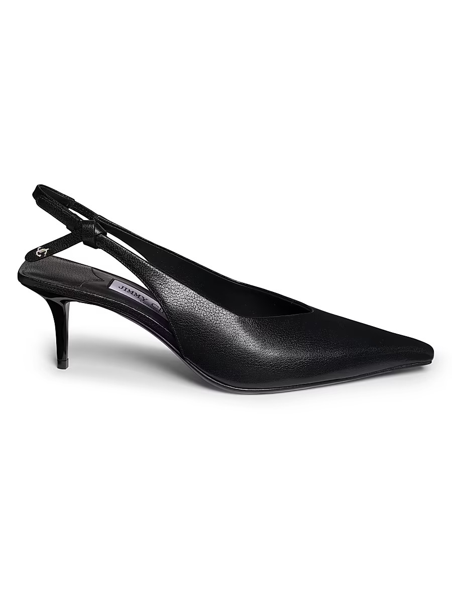 Women's Camie 60MM Knotted Leather Slingback Pumps - Black - Size 5 | Saks Fifth Avenue