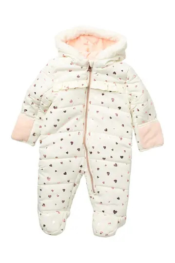 Foil Heart Print Faux Fur Trim Pram | Nordstrom Rack