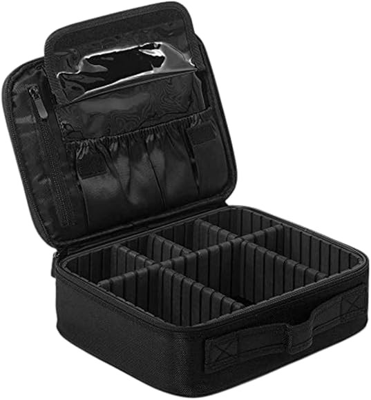 Cosmetic Travel Bag Checkered Makeup Bags For Women Hand-Portable PU Leather Waterproof Cosmetic ... | Amazon (US)