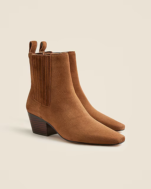 New Piper square-toe ankle boots in suede | J. Crew US